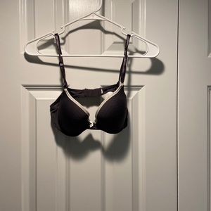 Grey Bra with blue ribbon